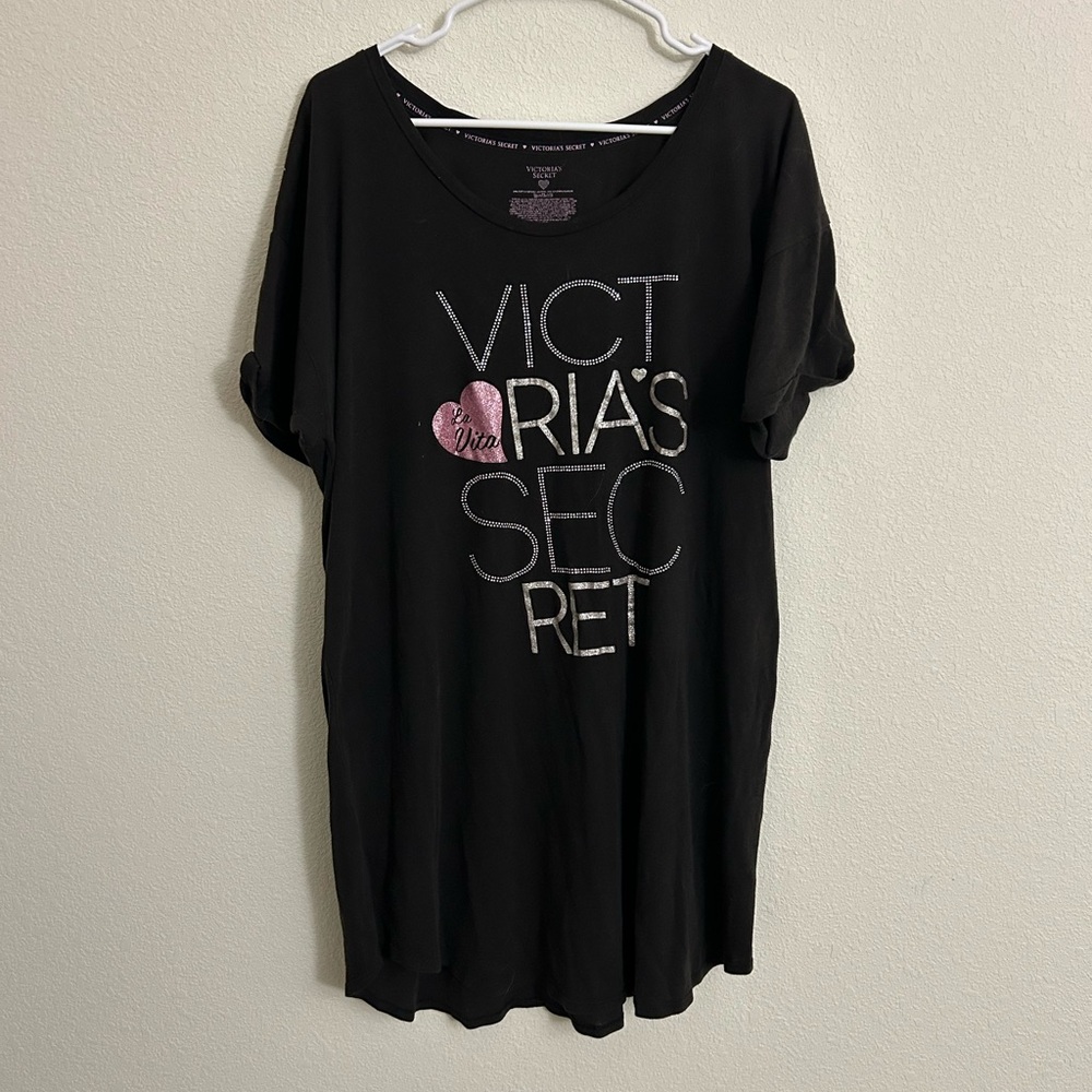 Victoria's Secret Black Top with Pink Details